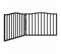 vidaXL Dog Gate - Foldable 2-Panel Freestanding Pet Barrier - Poplar Wood - 80x60cm Black - Easy Installation - Adjustable Feet - Ideal for Small/Medium Pets