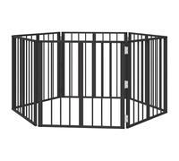 vidaXL Dog Gate 6 pcs Black 60 x 60 cm Galvanised Steel