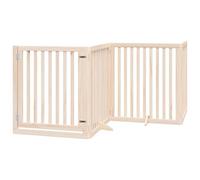 (natural, 80 x 90 x 2 cm/ 2 pcs) vidaXL Dog Gate with Door Foldable Pet Gate Dog Fence Pet Barrier Poplar Wood