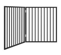 vidaXL Dog Gate Foldable 2 Panels Black 160 cm Poplar Wood
