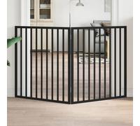vidaXL Dog Gate Foldable 2 Panels Black 160 cm Poplar Wood