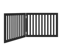 (black, 80 x 60 x 2 cm/ 2 pcs) vidaXL Dog Gate with Door Foldable Pet Gate Dog Fence Pet Barrier Poplar Wood