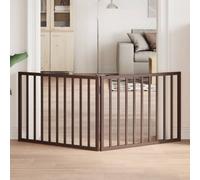 (brown, 80 x 60 x 2 cm/ 2 pcs) vidaXL Dog Gate with Door Foldable Dog Fence Pet Gate Pet Barrier Poplar Wood