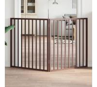vidaXL Dog Gate Foldable 2 Panels Brown 160 cm Poplar Wood