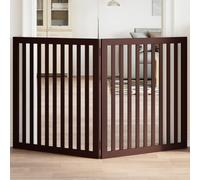 vidaXL Dog Gate Foldable 2 Panels Brown 160 cm Poplar Wood