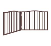 vidaXL Dog Gate Foldable 2 Panels Brown Oak 160 cm Poplar Wood