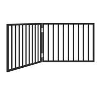 (black, 80 x 60 x 2 cm/ 2 pcs) vidaXL Dog Gate with Door Foldable Dog Fence Pet Gate Pet Barrier Poplar Wood