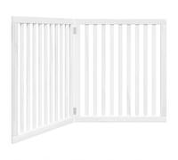 (white, 80 x 90 x 2 cm/ 2 pcs) vidaXL Dog Gate with Door Foldable Pet Gate Dog Fence Pet Barrier Poplar Wood
