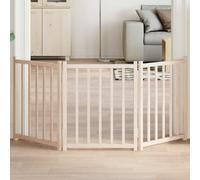 Dog Gate with Door Foldable Dog Fence Barrier Pet Gate Solid Wood Fir vidaXL