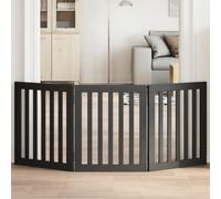 vidaXL Dog Gate Foldable 3 Panels Black 150 cm Poplar Wood