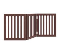 vidaXL Dog Gate Foldable 3 Panels Brown 150 cm Poplar Wood
