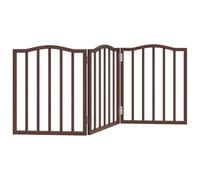 vidaXL Dog Gate - Foldable 3 Panels Pet Fence, Brown Oak Poplar Wood, Stable Feet, 50 x 60 x 2 cm Panels, Easy to Use - Suitable for Small/Medium Dogs