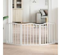 vidaXL Dog Gate Foldable 3 Panels White 150 cm Poplar Wood