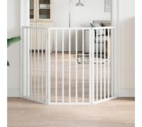 vidaXL Dog Gate Foldable 3 Panels White 150 cm Poplar Wood