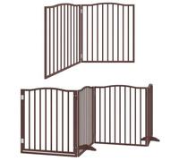 vidaXL Dog Gate Folding Door Brown 8 Panels 640 cm Poplar