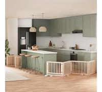 vidaXL Folding Dog Gate 12 Panels Poplar Wood 960 cm, Pet Gate, Safety Door for Dogs, Safety Dog Gate