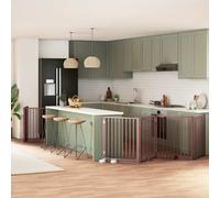 vidaXL Dog Gate with Door Foldable 12 Panels Brown 960 cm Poplar Wood