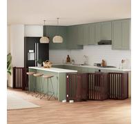 vidaXL Dog Gate with Door Foldable 15 Panels Brown 750 cm Poplar Wood