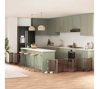 vidaXL Dog Gate with Door Foldable 15 Panels, Dog Fence for Stairs Kitchen Home, Pet Gate for Dogs Pets, Freestanding Dog Barrier, Brown Poplar Wood