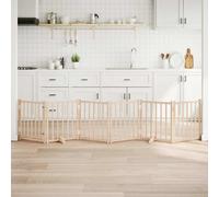 vidaXL Dog Gate with Door Foldable 6 Panels 300 cm Solid Wood Fir