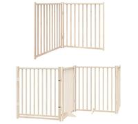 vidaXL Dog Gate with Door Foldable 6 Panels 480 cm Poplar Wood