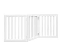 vidaXL Dog Gate with Door Foldable 6 Panels White 300 cm Poplar Wood