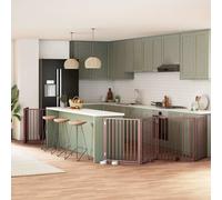 vidaXL Dog Gate with Door Foldable 8 Panels Brown 640 cm Poplar Wood