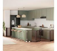 vidaXL Dog Gate Folding Door Brown 8 Panels 640 cm Poplar
