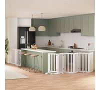 (white, 50 x 90 x 2 cm/ 9 pcs) vidaXL Dog Gate with Door Foldable 9 Panels Dog Fence Pet Gate Poplar Wood