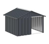 vidaXL Dog House Anthracite 116.5x103x81.5 cm Galvanised Steel | Built to handle tough outdoor use, Sturdy against rain, snow, and UV rays, Comfy for medium to large breeds