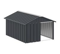 vidaXL Dog House Anthracite 116.5x153x81.5 cm Galvanised Steel