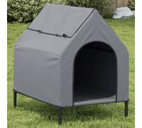 vidaXL Dog House Light Grey Oxford Fabric and Steel NEW