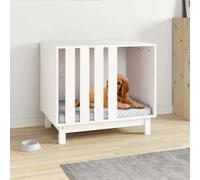 vidaXL Dog House White 70x50x62 cm Solid Wood Pine UK