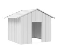 vidaxl - galvanised steel dog house, grey - durable weather-resistant shelter - versatile outdoor pet kennel/play area - dimensions 131x101x102 cm