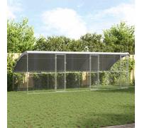 vidaXL Dog Kennel 3 pcs Silver 6 x 2 x 2 m Galvanised steel