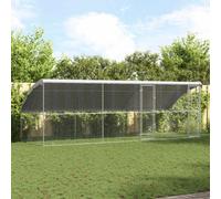 vidaXL Dog Kennel 3 pcs Silver 6 x 2 x 2 m Galvanised steel, Silver