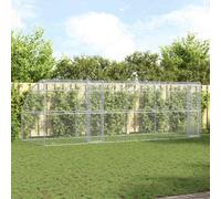 vidaXL Dog Kennel 3 pcs Silver 6 x 2 x 2 m Galvanised steel