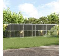 vidaXL Dog Kennel 4 pcs Silver 8 x 2 x 2 m Galvanised steel, Silver