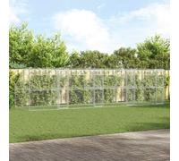 vidaXL Dog Kennel 4 pcs Silver 8 x 2 x 2 m Galvanised steel