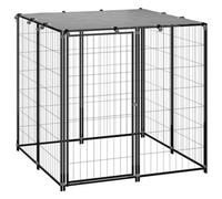 Vidaxl Dog Kennel Black 110X110X110 Cm Steel