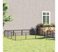 vidaXL Dog Kennel Black 12 m² Steel