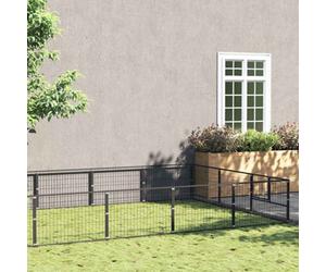 Vidaxl Dog Kennel Black 18 M² Steel