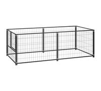 vidaXL Dog Kennel Black 200x100x70 cm Steel