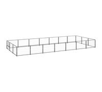 vidaXL Dog Kennel Black 21 m? Steel Puppy Enclosure Outdoor Patio Dog Cage