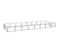vidaXL Dog Kennel Black 24 m? Steel Puppy Enclosure Outdoor Patio Dog Cage