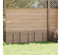 vidaXL Dog Kennel Black 3 m Steel, Black