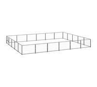 vidaXL Dog Kennel Black 30 m虏 Steel UK