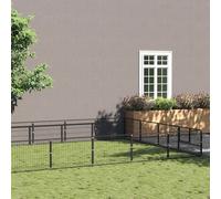 vidaXL Dog Kennel Black 36 M Steel, Black