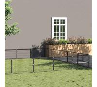 vidaXL Dog Kennel Black 40 m² Steel