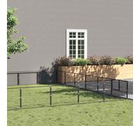 vidaXL Dog Kennel Black 48 m² Steel